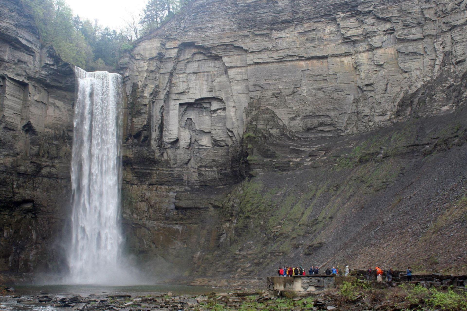 people viewing waterfall
